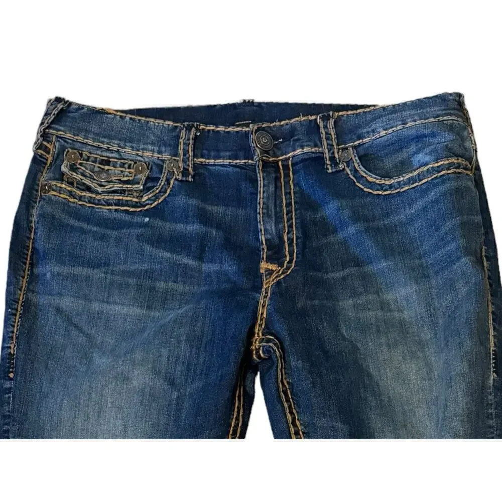 True Religion Geno Super T Jeans 40 x 33 Copper Stitching Relaxed Y2K Vintage